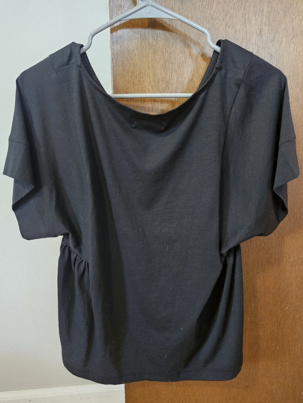 NWT Madewell Black Peplum Short Sleeve Top Size M - Picture 2 of 7